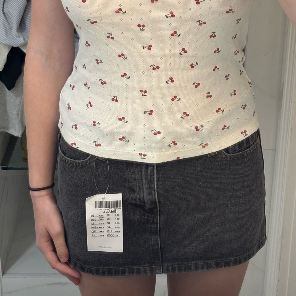 Brandy Melville Black Denim Mini Skirt